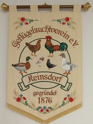 Vereinsfahne des Rassegeflügelverein Reinsdorf e.V. Vereinsfahne des Rassegeflügelverein Reinsdorf e.V.